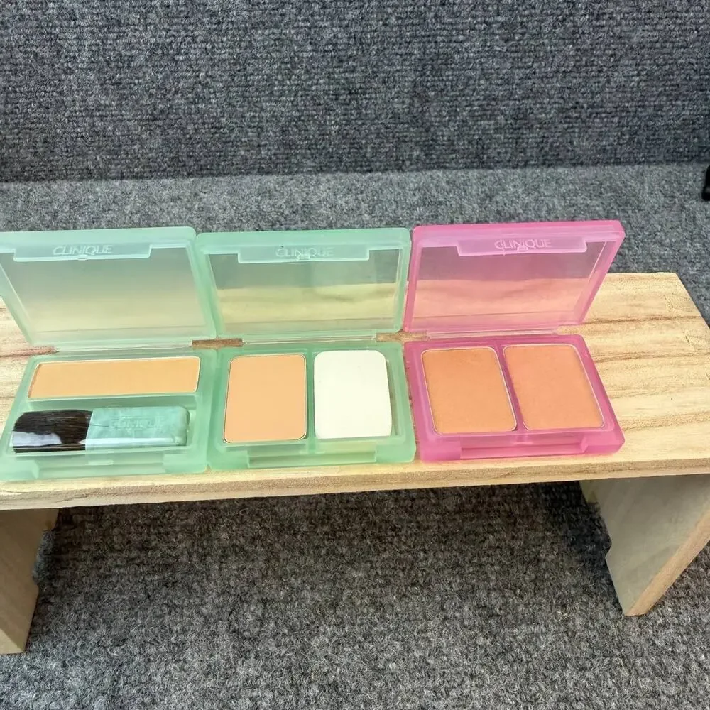 Vintage Clinique Set 2g 2.5g 5.6g Blush Foundation SPF15 x3 Discontinued TRAVEL